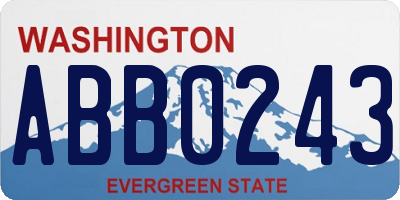 WA license plate ABB0243