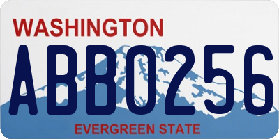WA license plate ABB0256