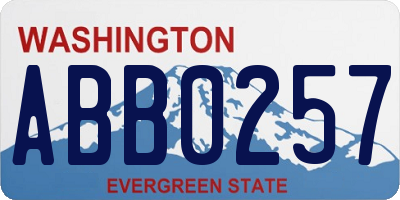 WA license plate ABB0257