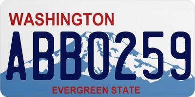 WA license plate ABB0259