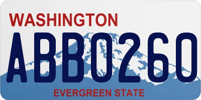 WA license plate ABB0260