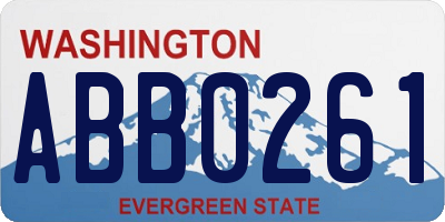 WA license plate ABB0261