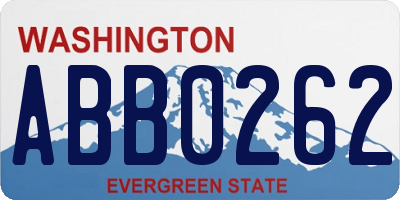 WA license plate ABB0262
