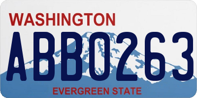 WA license plate ABB0263