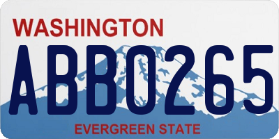 WA license plate ABB0265
