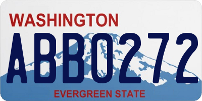 WA license plate ABB0272