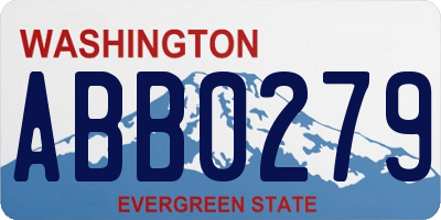 WA license plate ABB0279