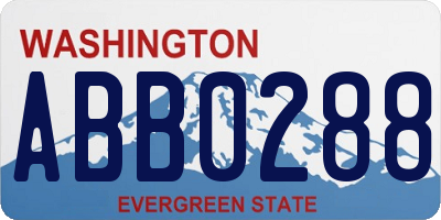 WA license plate ABB0288