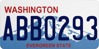 WA license plate ABB0293
