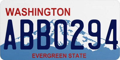 WA license plate ABB0294