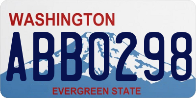 WA license plate ABB0298