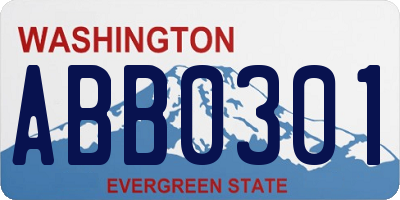 WA license plate ABB0301