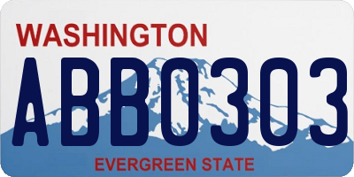 WA license plate ABB0303