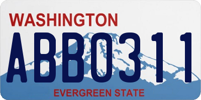 WA license plate ABB0311