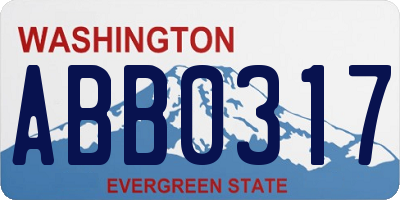 WA license plate ABB0317