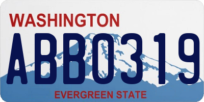 WA license plate ABB0319