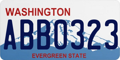 WA license plate ABB0323