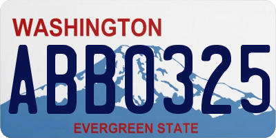 WA license plate ABB0325