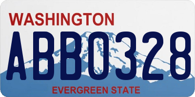 WA license plate ABB0328