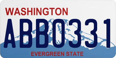 WA license plate ABB0331