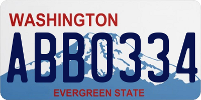 WA license plate ABB0334
