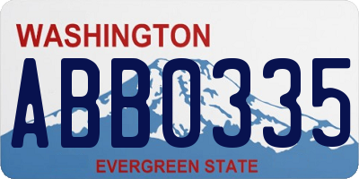 WA license plate ABB0335