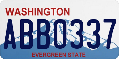 WA license plate ABB0337