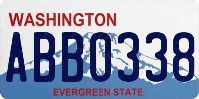 WA license plate ABB0338