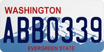 WA license plate ABB0339
