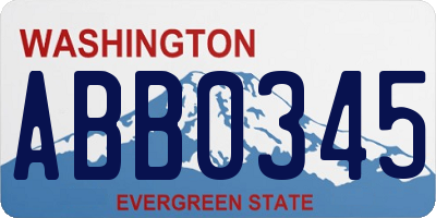 WA license plate ABB0345