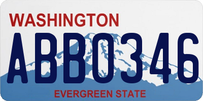 WA license plate ABB0346