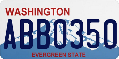 WA license plate ABB0350