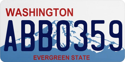 WA license plate ABB0359