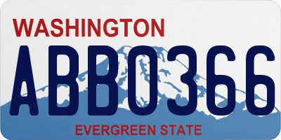 WA license plate ABB0366
