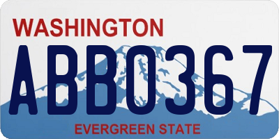 WA license plate ABB0367