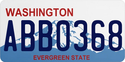 WA license plate ABB0368