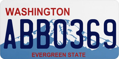 WA license plate ABB0369