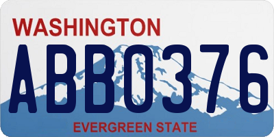 WA license plate ABB0376