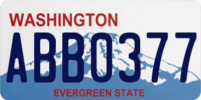 WA license plate ABB0377