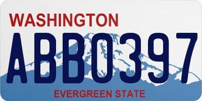 WA license plate ABB0397