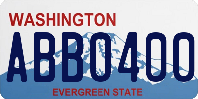 WA license plate ABB0400