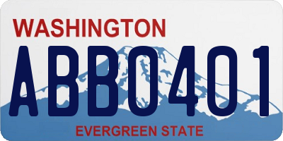 WA license plate ABB0401