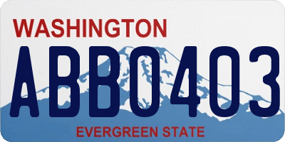 WA license plate ABB0403
