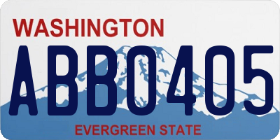 WA license plate ABB0405