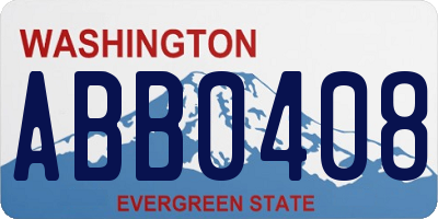 WA license plate ABB0408