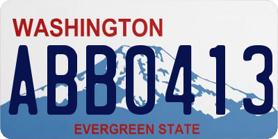 WA license plate ABB0413