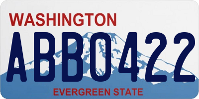 WA license plate ABB0422