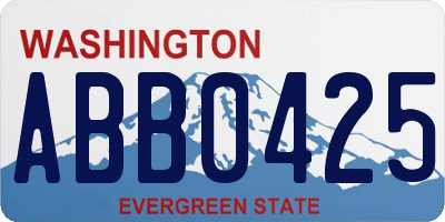 WA license plate ABB0425