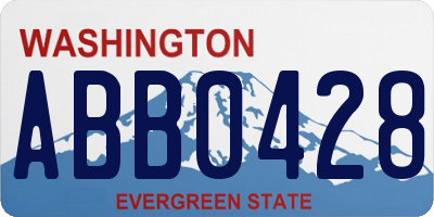 WA license plate ABB0428