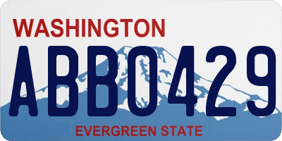 WA license plate ABB0429